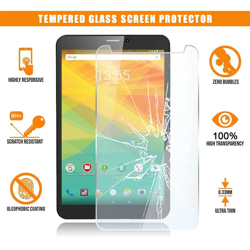 

Screen Protector for Prestigio MultiPad Wize 3418 4G 8" Tablet Tempered Glass Scratch Resistant Anti-fingerprint Film Cover