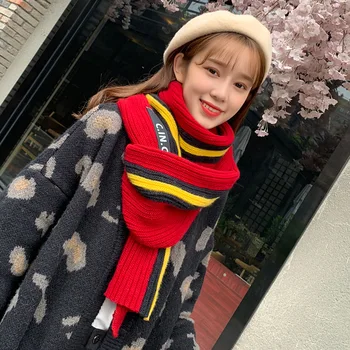 

180*30cm Women Scarf Gradient Imitation Cashmere Shawl Dual-use Warm Winter Scarf Fringed Cute Girl Scarf