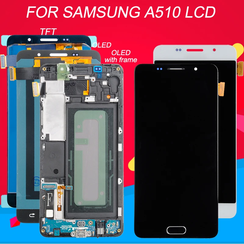 Dinamico OLED A5 Lcd для samsung Galaxy A510 Lcd A5100 A510M A510Y A510F дисплей с кодирующий преобразователь сенсорного экрана в сборе