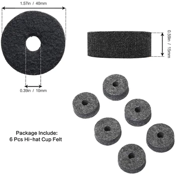 

NEW-23 Pieces Cymbal Replacement Accessories Cymbal Felts Hi-Hat Clutch Felt Hi Hat Cup Felt Cymbal Sleeves with Base Wing Nuts