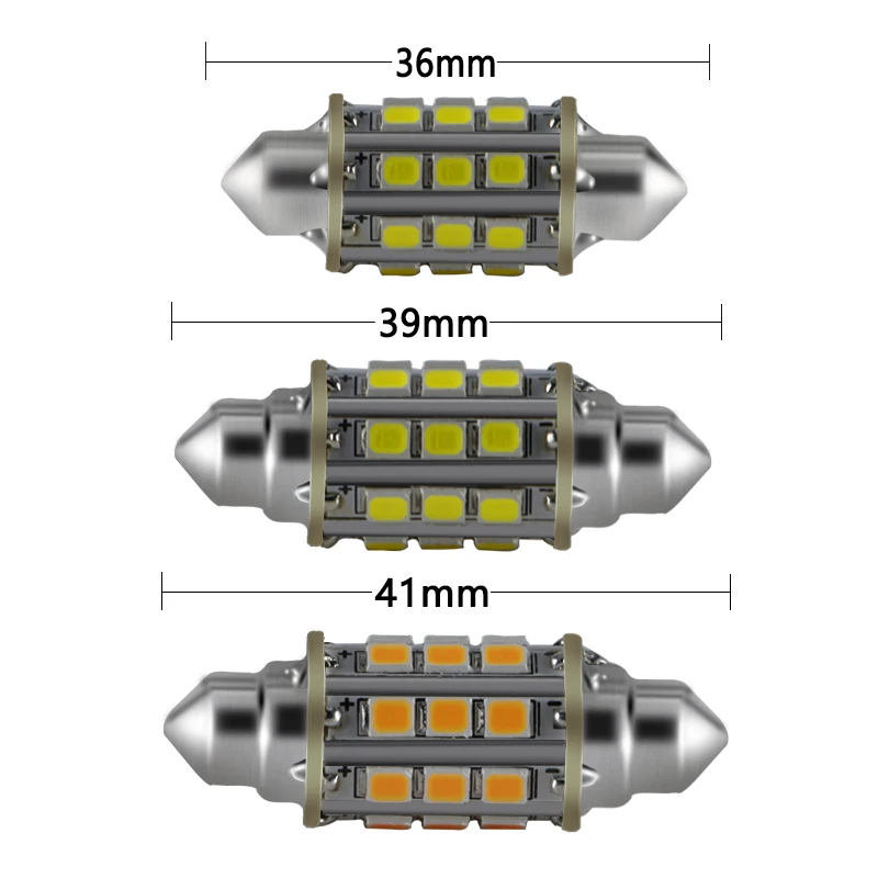 Гирлянда led canbus 36 мм 39 мм 42 мм c3W C5W C10W лампа 12 24 вольт 2 Вт 360 градусов освещение 12 в 24 В автомобильные лампочки лампа