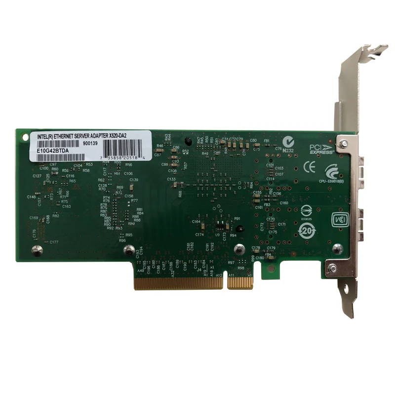 Eastforfuy X520-DA2 10GBase PCI Express x8 intel 82599 ES чип двухпортовый сетевой адаптер Ethernet E10G42BTDA, SFP не входит в комплект