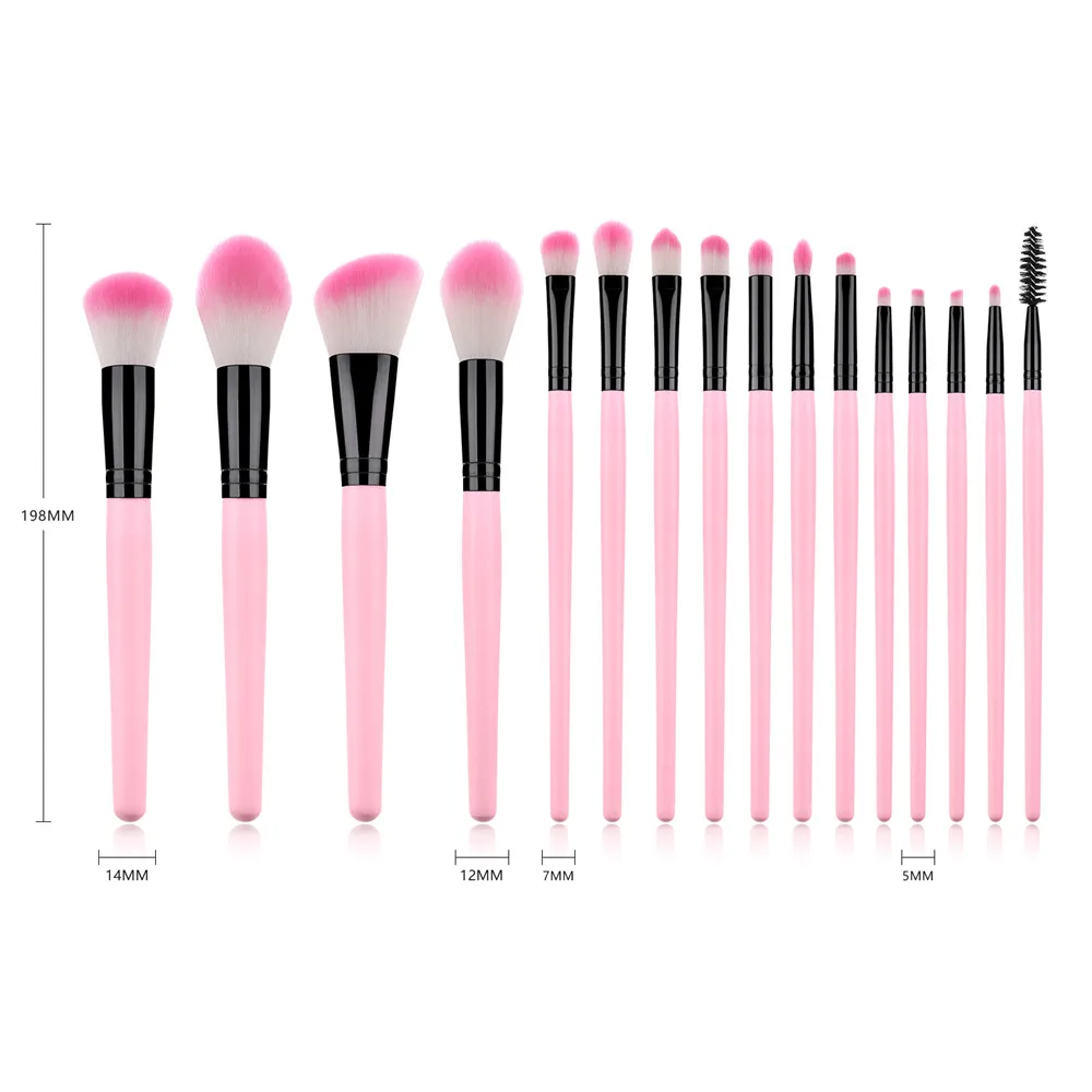 16PCS Pink 16 шт./компл. кисти для макияжа черная деревянная ручка для тонального Порошка кисти для макияжа кисти для красоты Инструменты T16003 - Handle Color: 16PCS Pink