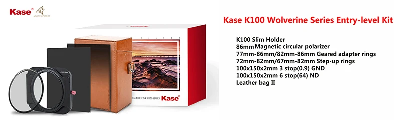 Kase K100 Комплект фильтров для объектива камеры с 86 мм CPL и 100 мм 150 мм Градуированный мягкий/Обратный GND ND64 квадратный фильтр