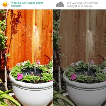 

Floating Solar Fountain 150l/h 8v 1.4w Garden Water Pump Bath Indoor Fall Pond Water Pool Nozzle Fountains Decoration Home Q9H7