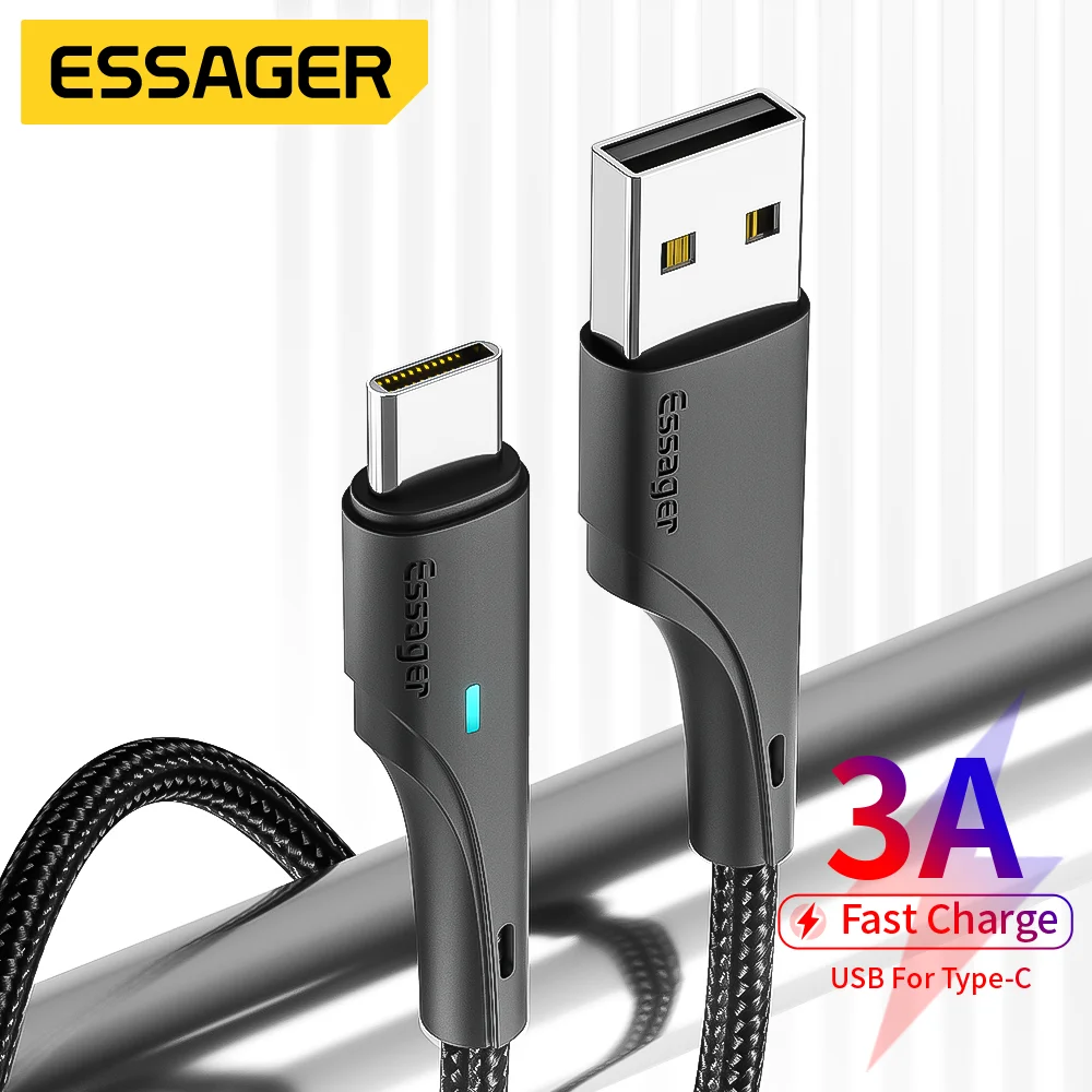 Кабель зарядный Essager USB Type-C для Samsung Xiaomi Huawei 3 А |