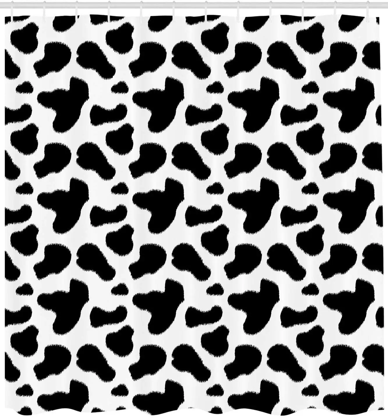 Cow Print Shower Curtain Sets Abstract Black White Pattern for Bathroom Decor 