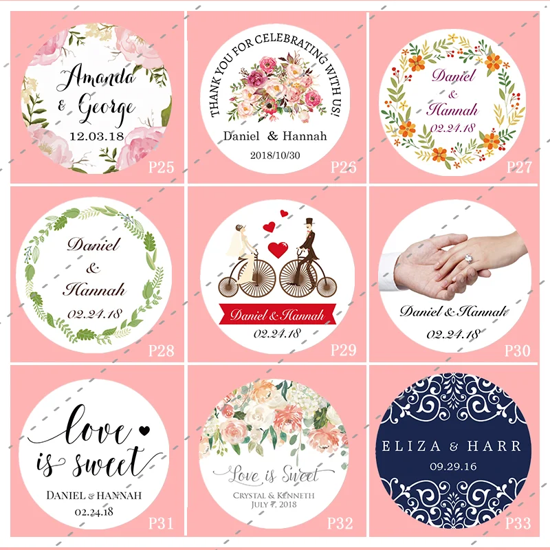 Paper & Party Supplies Personalized wedding labels with names and dates ...