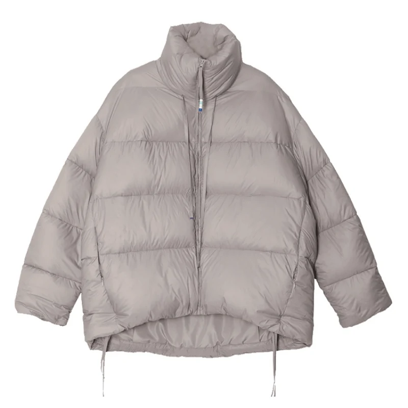 IRINACH62 Новая коллекция Простой Большой белый утиный пуховик женская зимняя куртка - Цвет: Light Gray