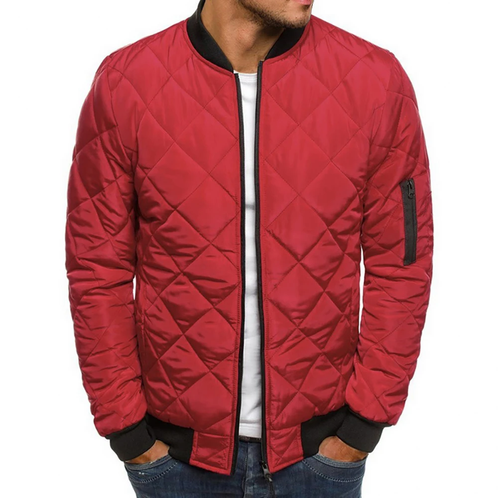 Новинка, модные тонкие пальто, парки, Мужские Легкие ветрозащитные складывающиеся куртки, одноцветные зимние теплые мужские куртки в стиле хип-хоп, верхняя одежда - Цвет: red 1