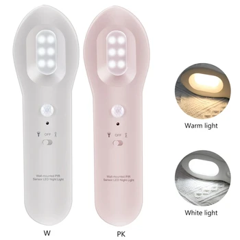 

LED Human Body Induction Night Light Lamp USB Rechargeable PIR Infrared Motion Sensor Bedside Wall Aisle Lights