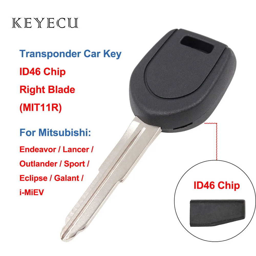 

Keyecu Transponder Ignition Car Key with ID46 Chip for Mitsubishi Endeavor, Lancer, Outlander, Sport, Eclipse, Galant, i-MiEV