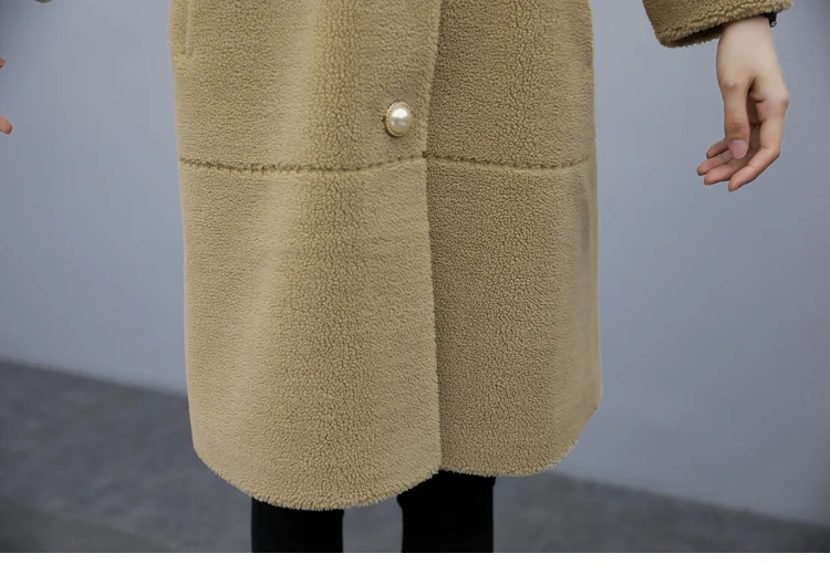 Ke li rong Composite materials Fur Middle Long Coat Autumn And Winter New Style Korean-style Loose-Fit Slimming WOMEN'S Ov