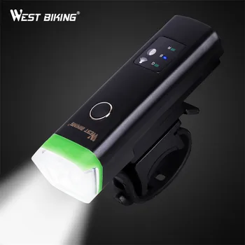 WEST BIKING Bike Front Light Induction Bicycle Bright Light USB Charging Flashlight Cycling Waterproof Torch Bike Headlight