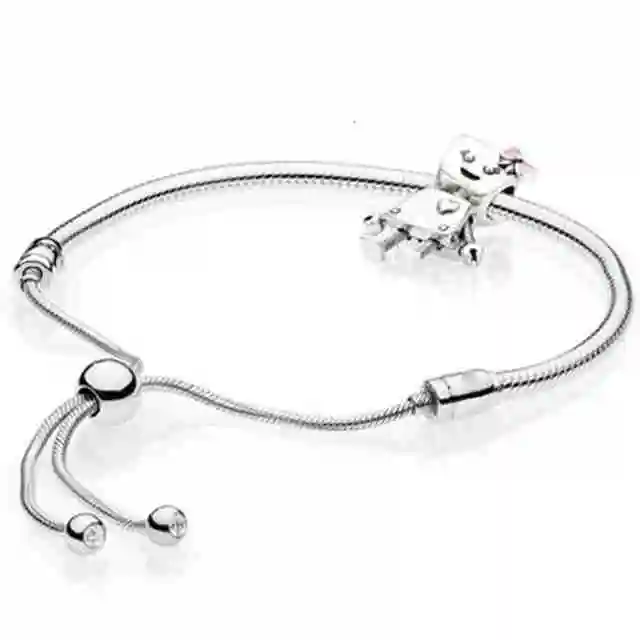 

100% 925 new sterling silver brand 1:1 passion robot bracelet charm set free shipping