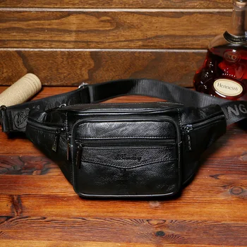 

Men's Leather Pocket Men's Multi-Function Sports Leather Bag Men's Chest Bag Casual Shoulder Bag Men's Brand Messenger Bag