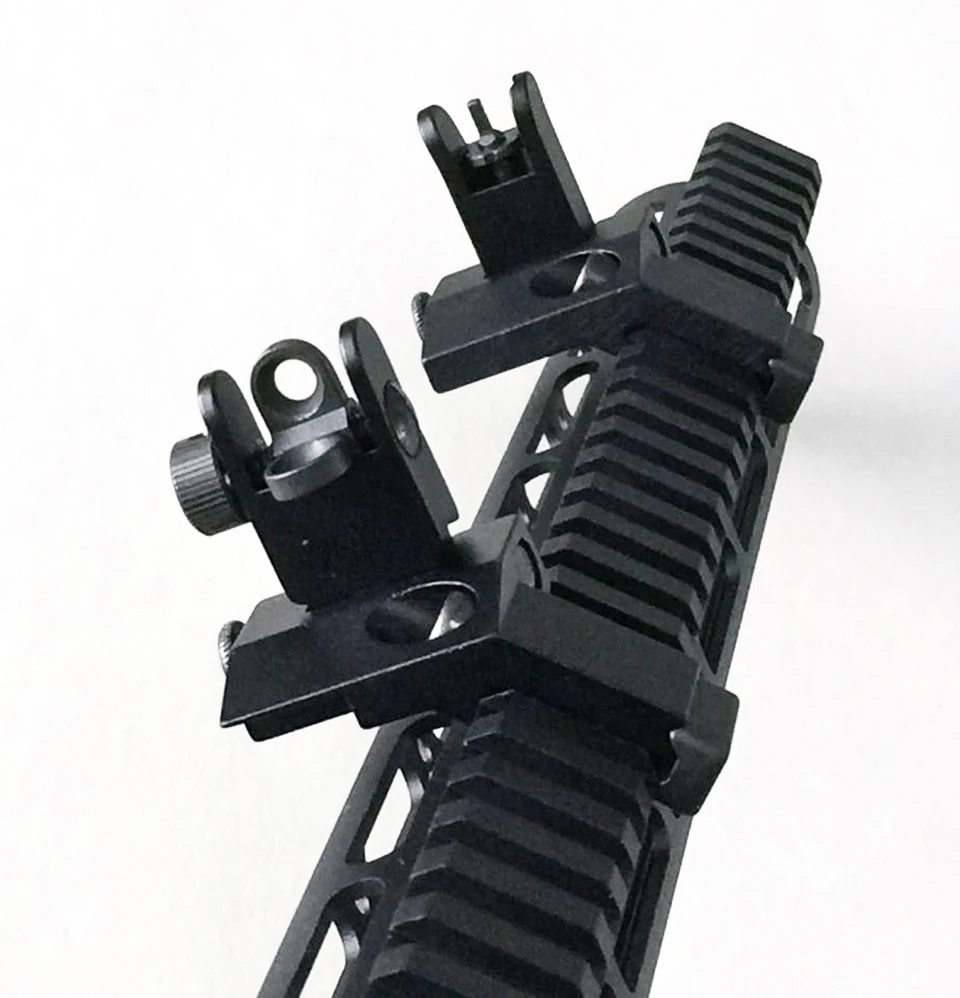 

TOtraitTactical BUIS M4 AR15 AR-15 Front Rear Sight flip up Rapid Transition Backup Sight for Picatinny Rail