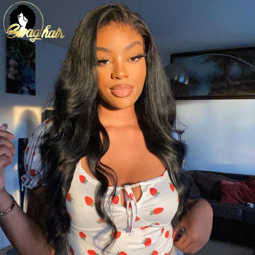 

SWAG Transparent Human Hair Wigs Brazilian Body Wave Lace Front Closure Wigs 26 28 inch 13x4 Water Wave Bob Wigs For Women