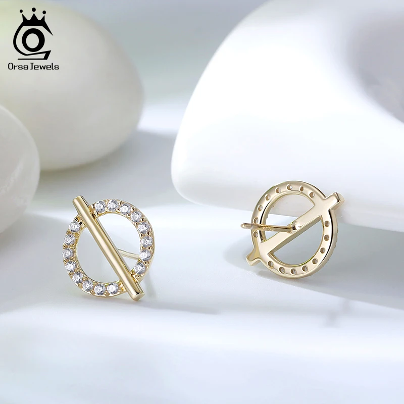 ORSA JEWELS Female 925 Sterling Silver Small Earrings Stud Gold Plated Silver Earrings Mini Ear Jewelry Little Girls Stud SE296 - Image 2