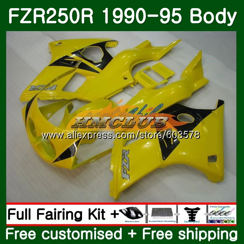 No. 1 FZR250R для YAMAHA FZR 250R 1990 1991 1992 1993 1994 1995 желтый черный 125CL. 19 FZR 250 FZR-250 FZR250 90 91 92 93 94 95 обтекатель - Цвет: No. 1