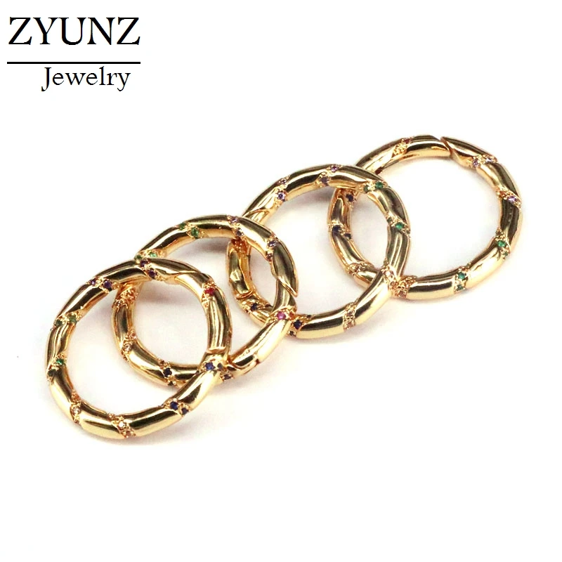 4 шт. зажим-карабин с фианитами застежка защелкой Ювелирная фурнитура золотого