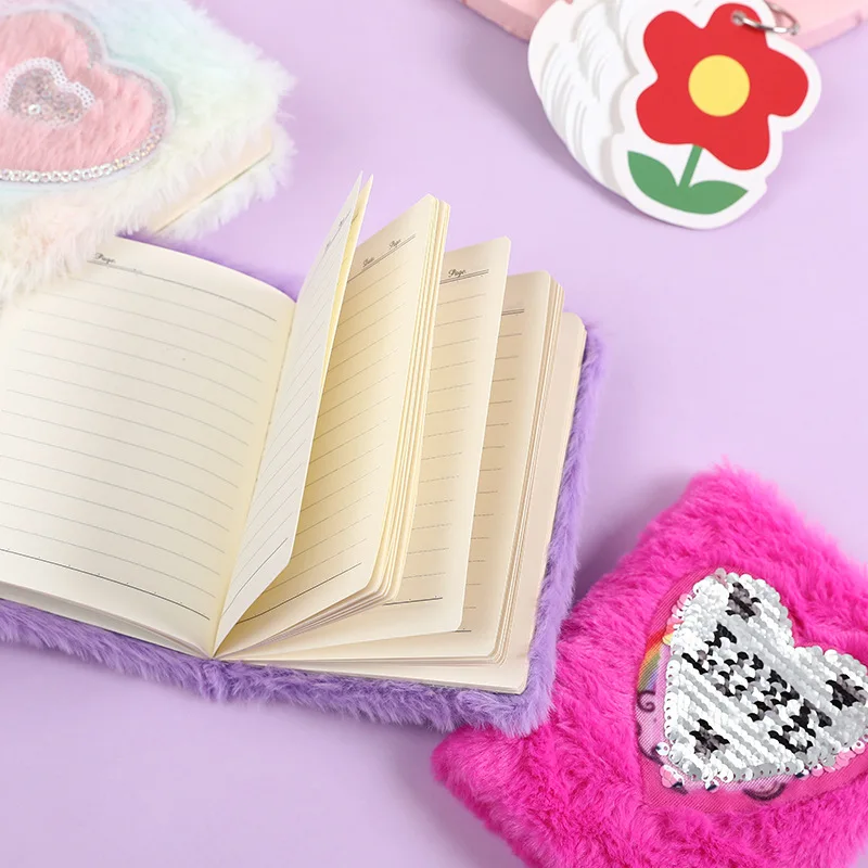 Notebooks para Estudantes de Pele Lantejoulas Coração Portáteis Macia Capa Dura Planejador Agendas Meninas Presente a6 7 Lantejoulas coração a6 portáteis notebooks para estudantes