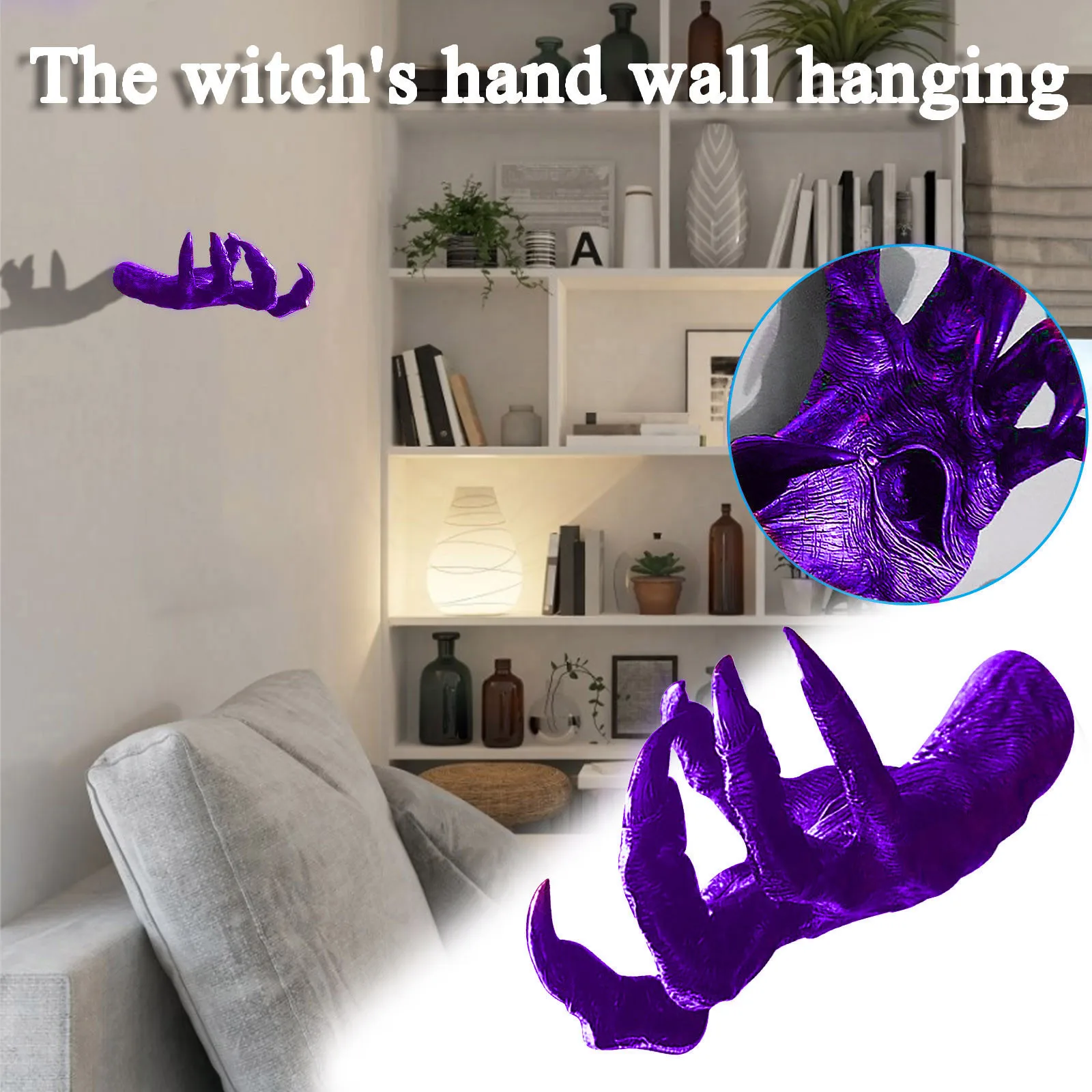 Witch's Hand Wall Hanging Statues Art Sculpture Resin Retro Figures Creative 