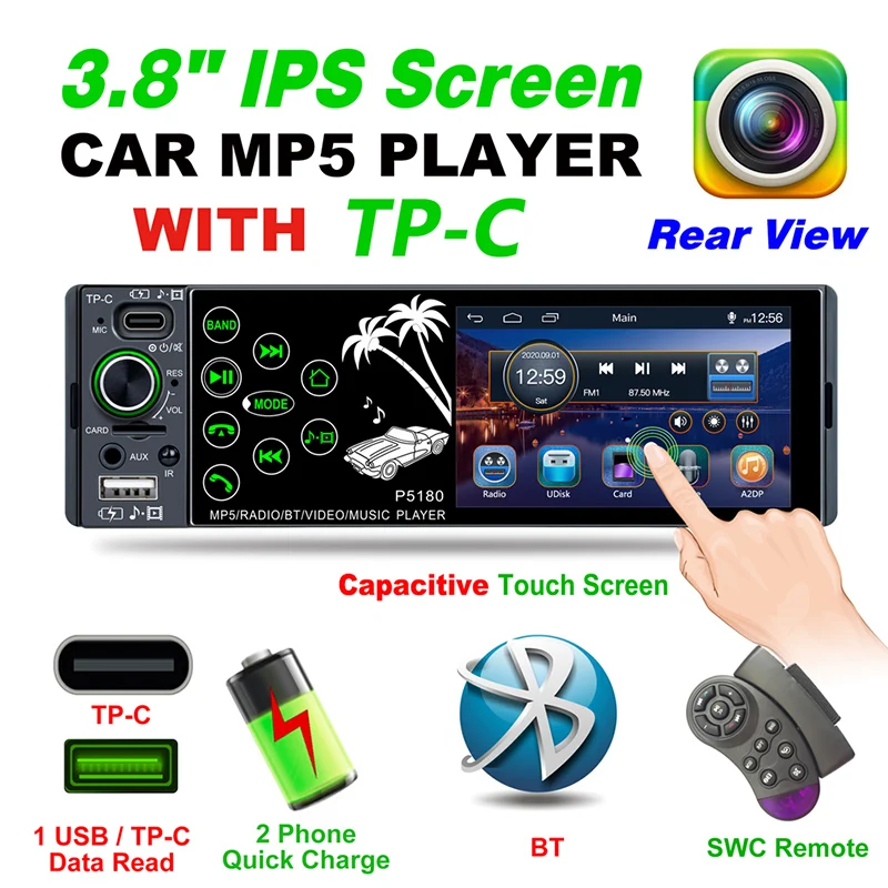 fm ips tela toque completo bluetooth cor