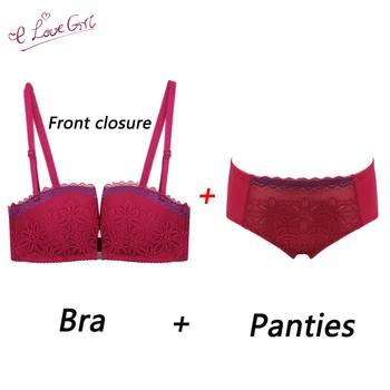 

E lovegirl NEW Sexy Intimates Bra Set Steel Ring Underwear Lace Lingerie Push Up Bralette Comfort Bra And Lace Back Panty Sets