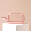 Large Capacity Frosted PU Transparent Cosmetic Wash Bag Waterproof PVC Bath Storage Bag for Bath And Toiletries 5