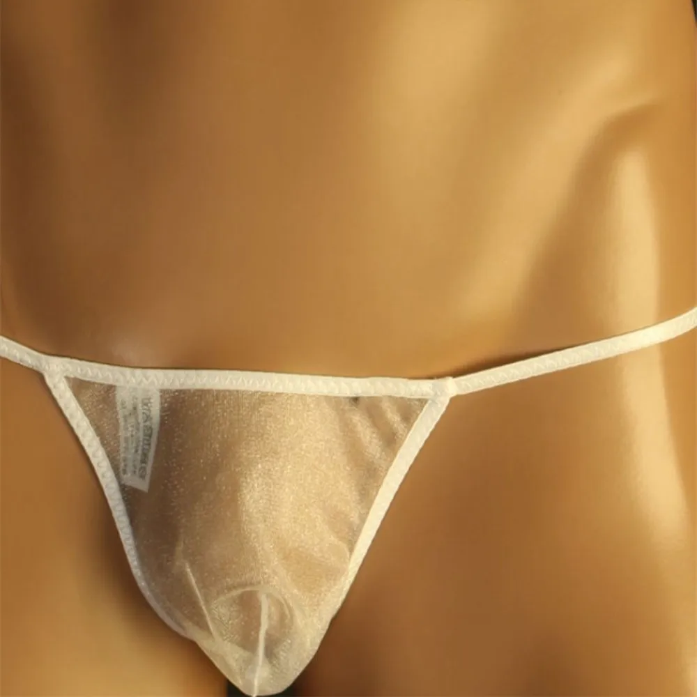 

NEW Men Sexy T-String Thong Lingerie Gay Low Waist Perspective Mesh Briefs Breathable Soft Solid Color Underwear Male Sexy Thong