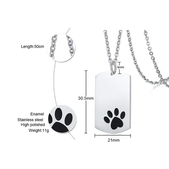 

FNL CCE94 steel necklace hot sell popular single women 30mm square dog hand stell color lover gift women jewelry