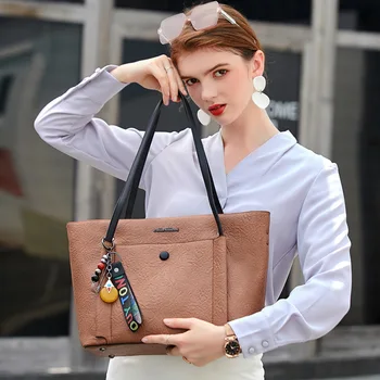 

2020 Vintage New Fashion Large Capacity PU Leather Female Shoulder Bags Messenger Luxury Handbag Women Bag Designer Solid Tote