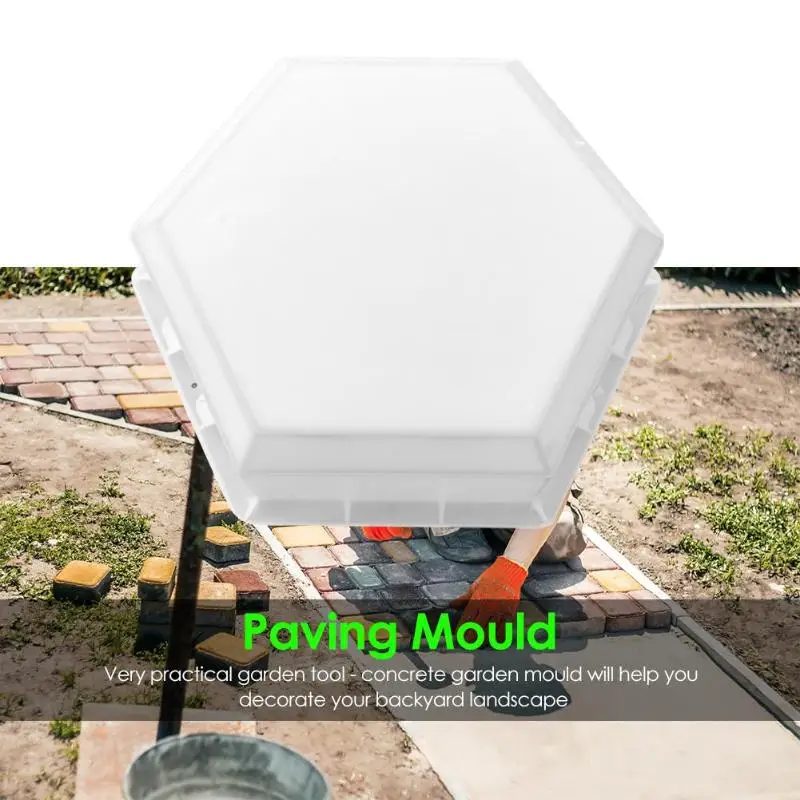 DIY формы для мощения, широкий спектр применения, легкий вес, деликатный домашний сад, путь многоразового использования, бетонная крышка, Шестигранная форма