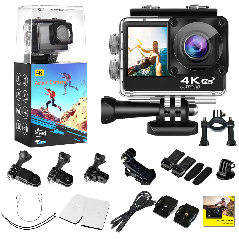 Action Camera 4k Waterproof  4k 60fps Eis Action Camera - Sports & Action  Video Cameras - Aliexpress