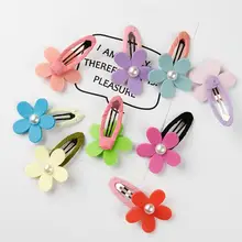 Корейский стиль Детские аксессуары для волос Детские милые конфеты тусклый лак цветок BB зажим для волос для девочек принцесса цветочный головной венок B