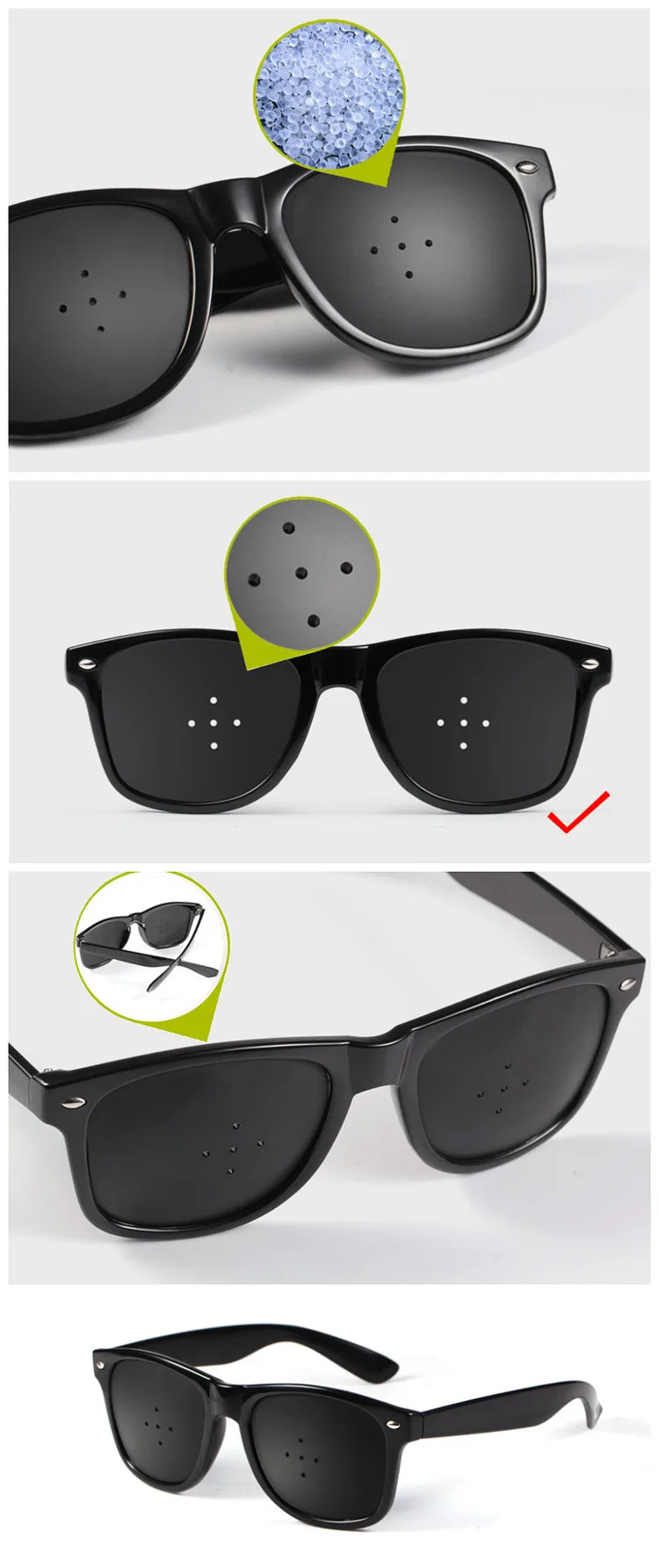 1pcs Anti-Myopia PinHole Glasses,Vision Correction SunGlasses Anti-Fatigue Therapy Care Eyesight Improver Pin Small Hole Glasses