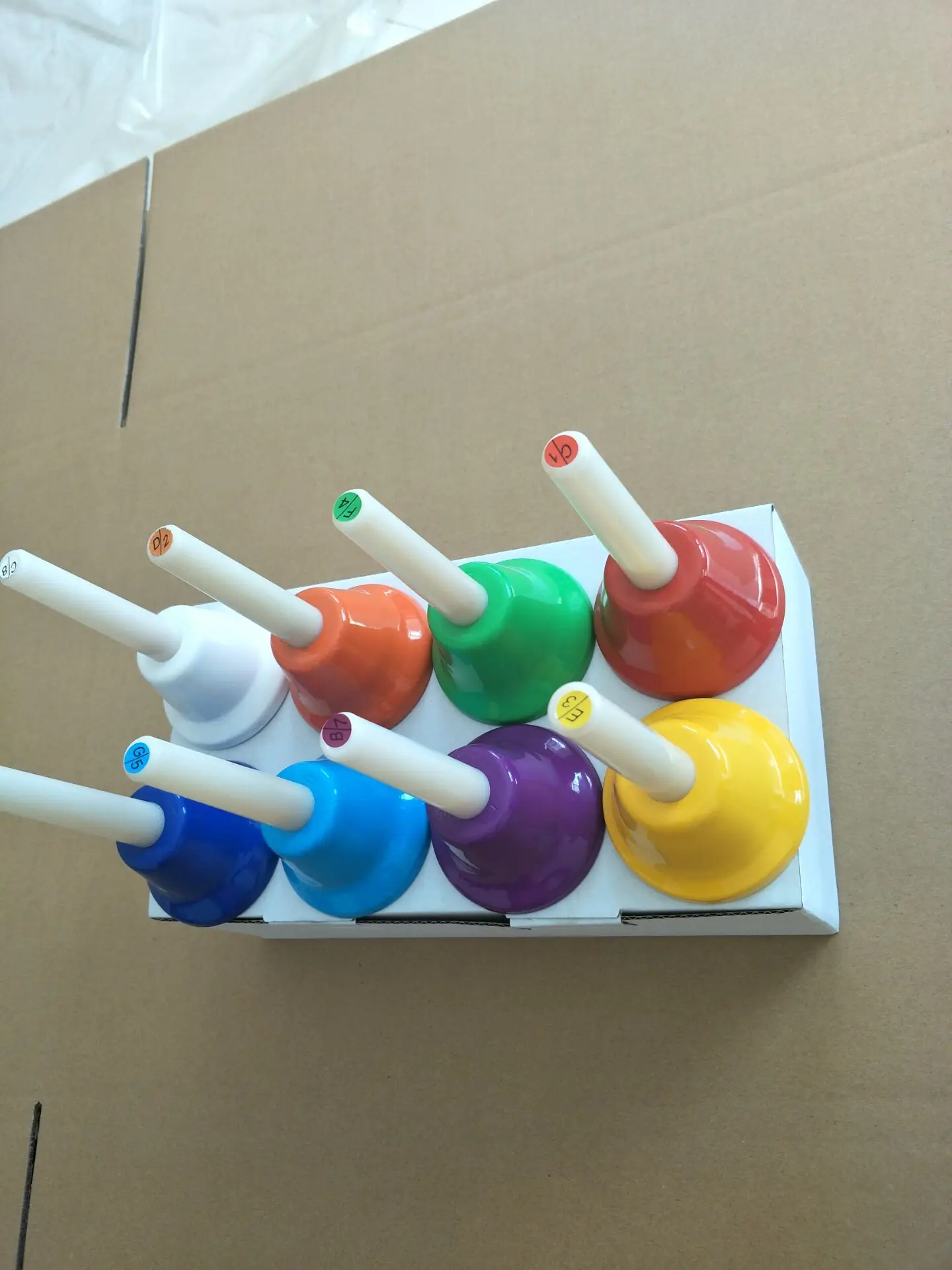 

Orff CHILDREN'S Percussion Instrument 8-Tone Color peng zhong Melody Clock Rainbow Glockenspiel Octave Hand Bell