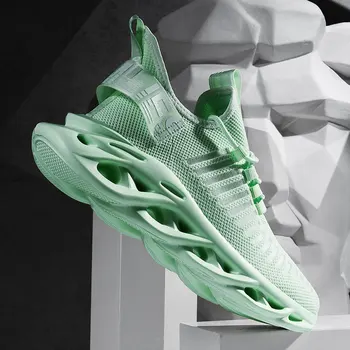 

Men Lightweight Blade Casual Shoes Shockproof Lack Up Breathable Male Sneakers Height Increase Walking Gym Shoes Man 45 46