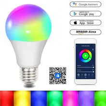 Умный светодиодный светильник Clould intelligence app с Wi-Fi RGBW 10 Вт E27 26 B22 E14 работает с Amazon alexa google home IFTTT Tmall Wizard