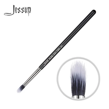 

Jessup Makeup brush BLEND DUO FIBRE Eye Cosmetic Tool Single High Quality Professional Wholesale Fiber Hair Black-Silver 1pc 241