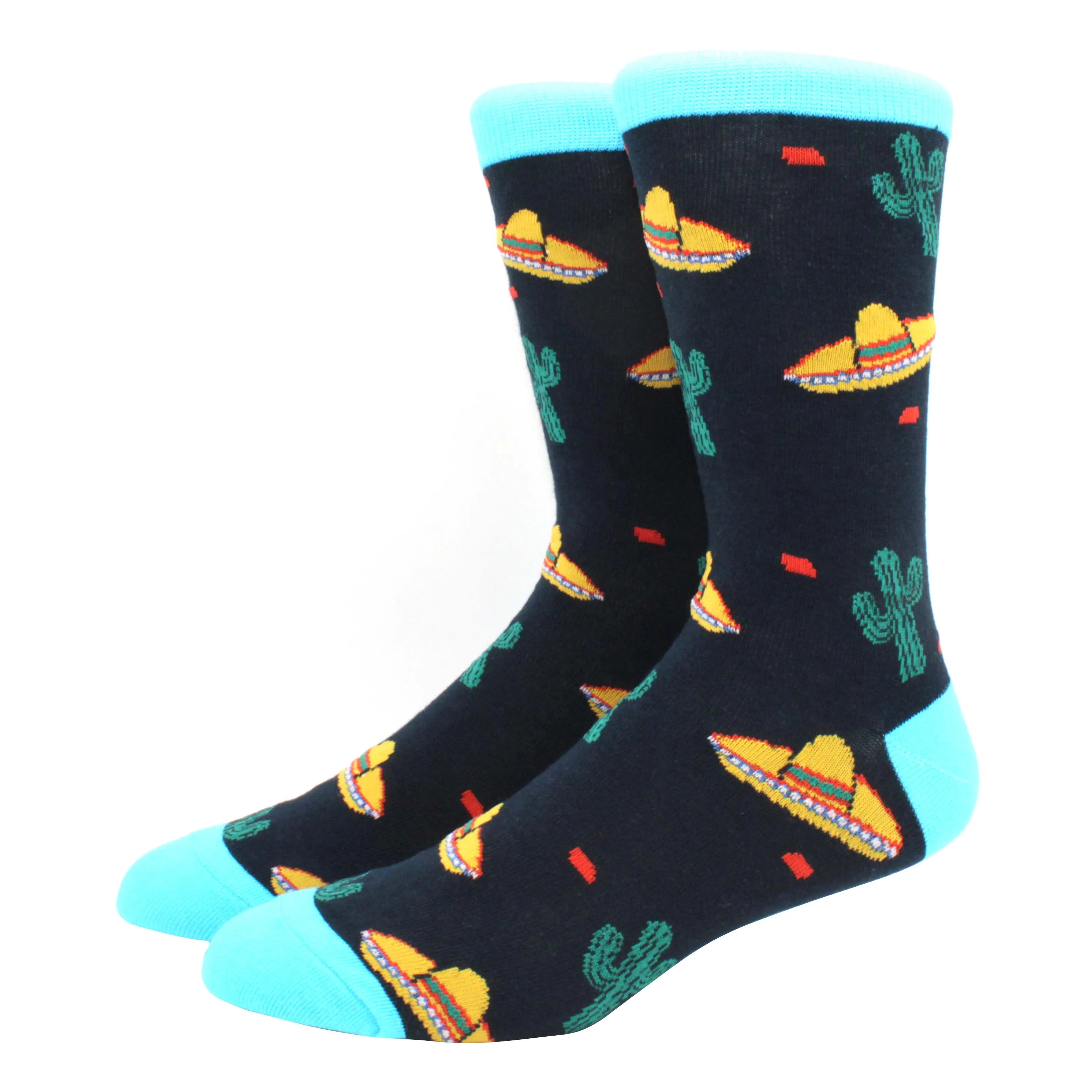 Vibrant Hiphop Cotton Men's Socks - Harajuku Fun Animal Design