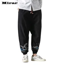 Mirar, Брендовые повседневные штаны для пробежек, Мужские штаны для фитнеса, стиль, модные льняные ретро брюки, мужские большие брюки с принтом