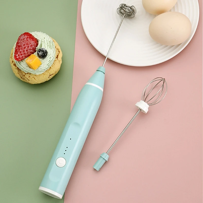 Electric Mixer Blender Milk Frother Handheld Charging Stainless Bubble Maker Whisk for Coffee Cappuccino Food Supplement 425B