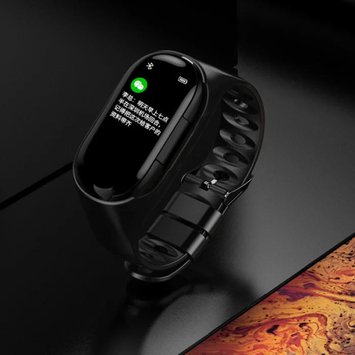 2-в-1 Смарт-часы с Bluetooth наушники браслет Портативный для катания на коньках Спорт NC99