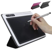 Tablette LCD 10 pouces pour écriture à la main, bloc notes électronique avec étui en Faux cuir pour dessin Doodling, pour garçons et filles, travail et études