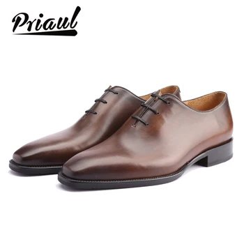 

Men's shoes leather dress shoes retro custom black handmade office fashion formal wedding party Oxford shoes