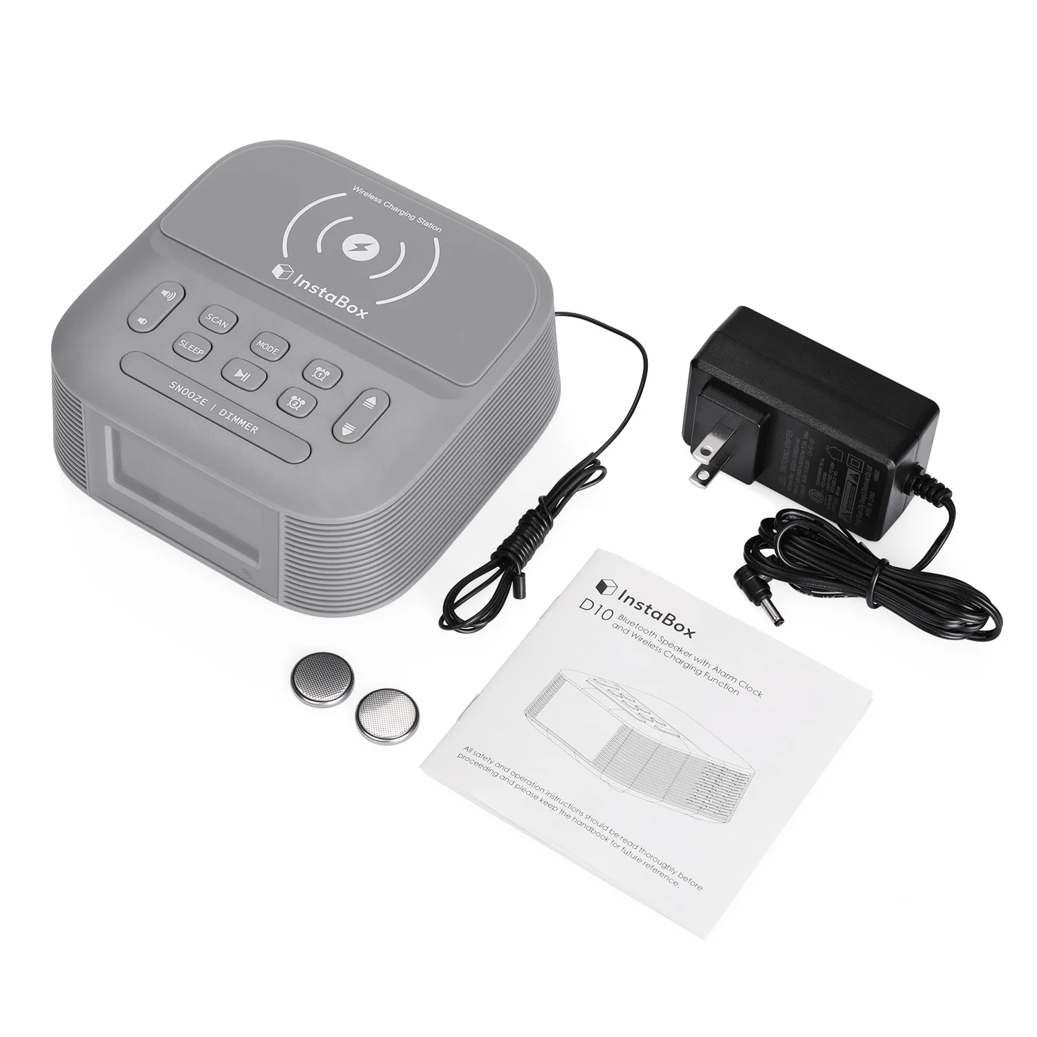 InstaBox Dawnlight D10 беспроводной зарядный Будильник 10 Вт FM радио с двойным Bluetooth