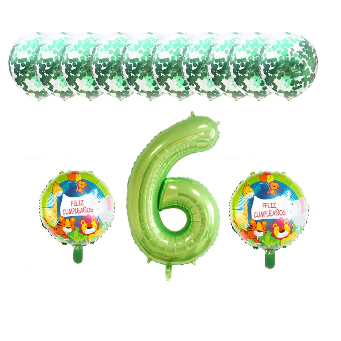 13 шт./компл. испанский Feliz cumpleañ вечерние декоративные шары для малышей и детей постарше 1st на день рождения цифровой воздушные шары конфетти надувной воздушный шар - Цвет: as picture
