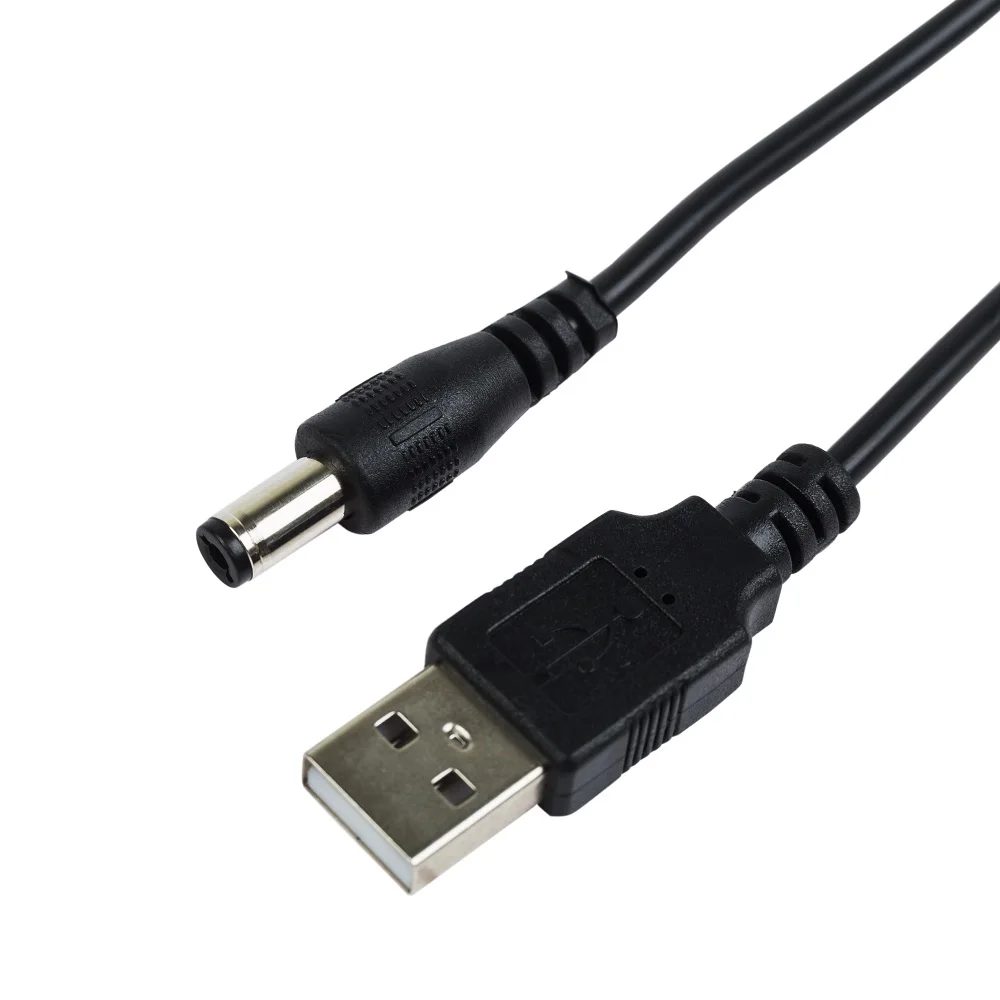 Кабель REXANT USB штекер витой- DC разъем 2,5х5,5 мм длина 1,5 метра, цвет: Черный